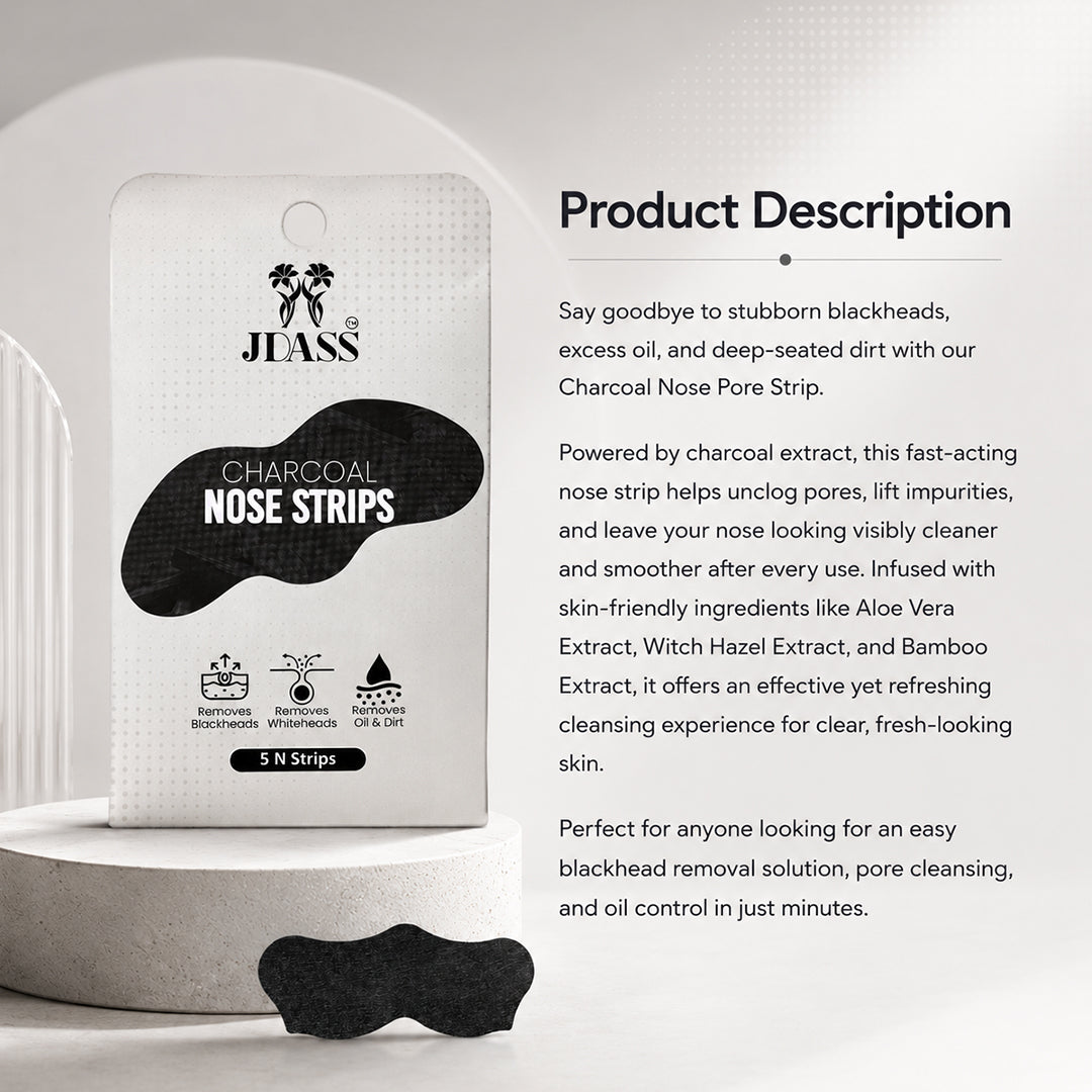Charcoal Nose Strips - Remove Blackheads, Whiteheads, Oil & Dirt