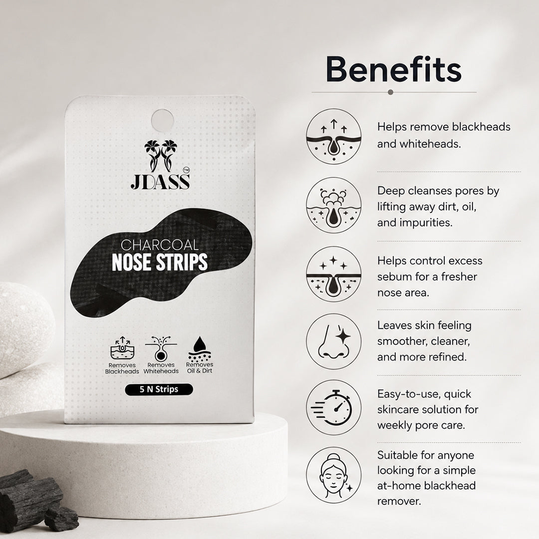 Charcoal Nose Strips - Remove Blackheads, Whiteheads, Oil & Dirt