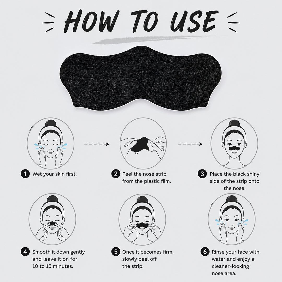 Charcoal Nose Strips - Remove Blackheads, Whiteheads, Oil & Dirt
