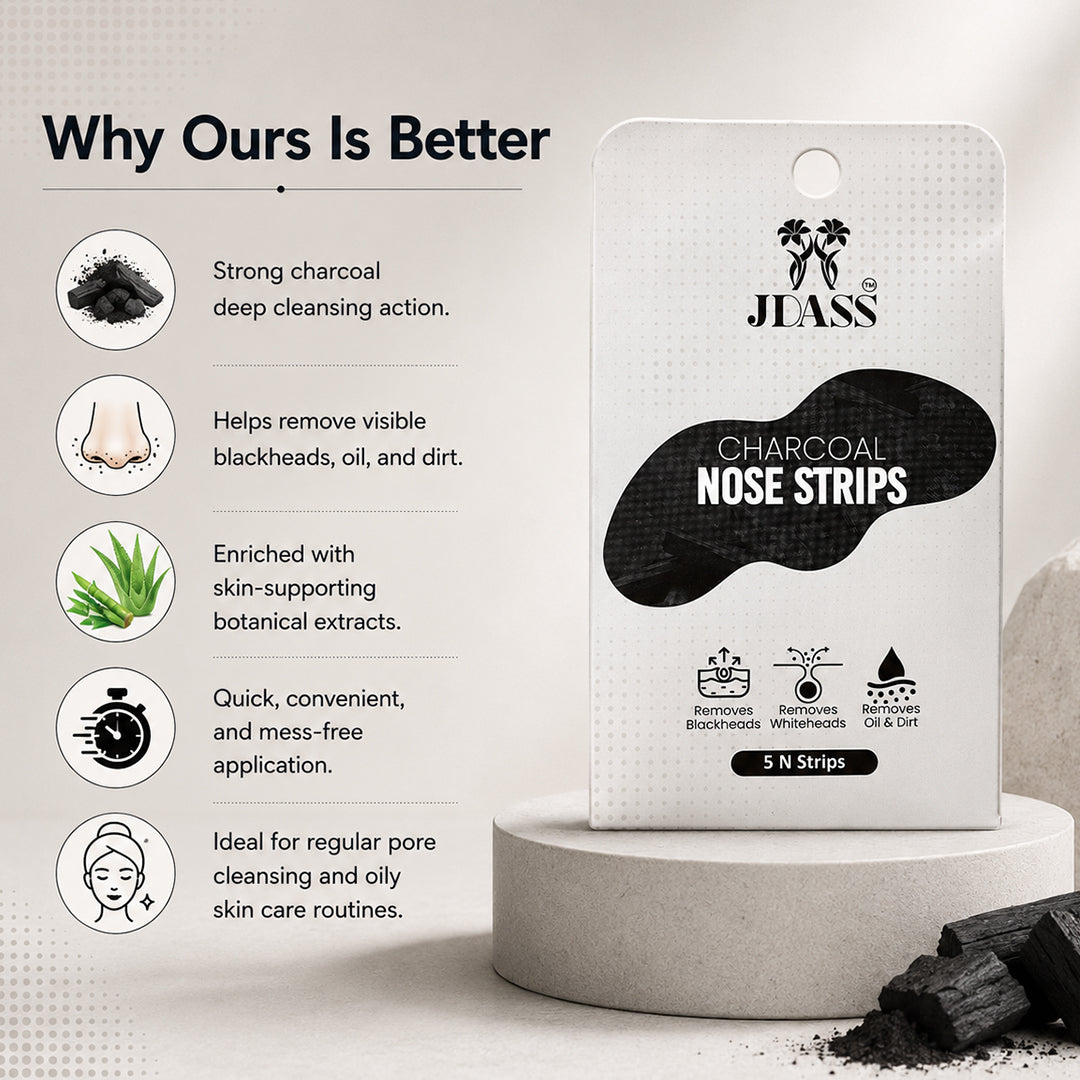 Charcoal Nose Strips - Remove Blackheads, Whiteheads, Oil & Dirt