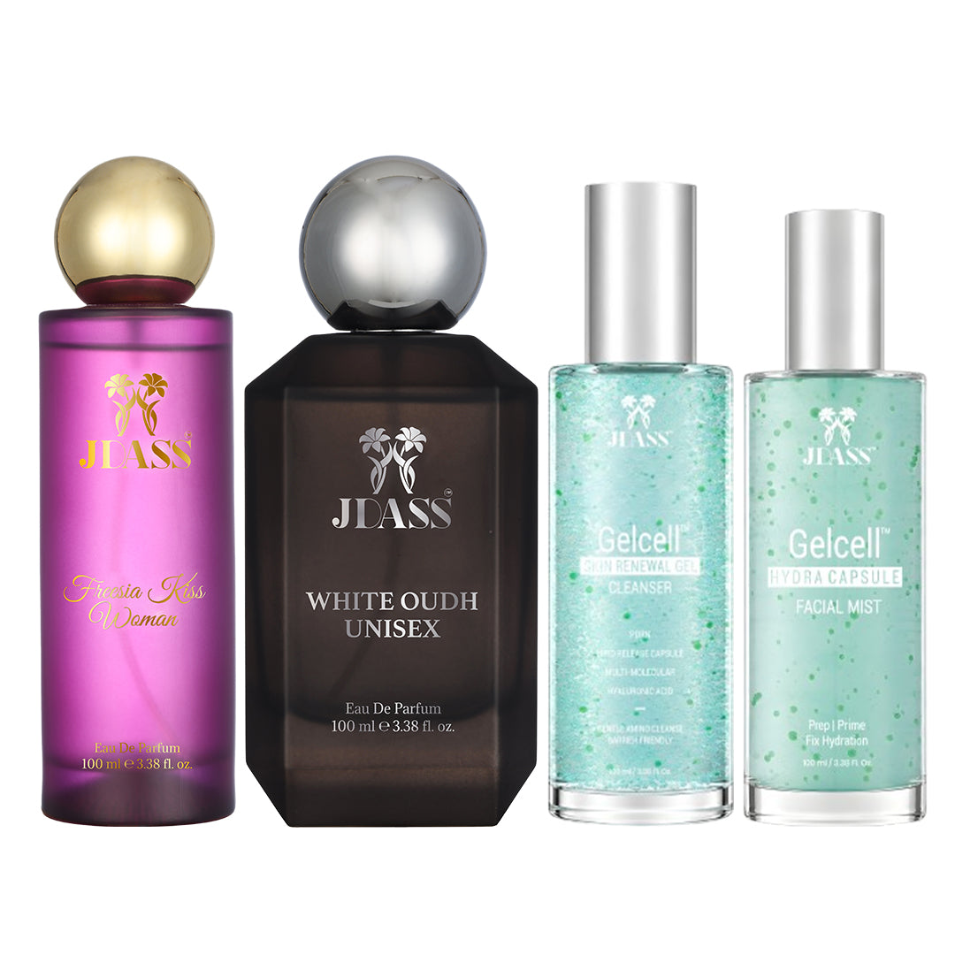 Freesia kiss perfume 100ml + White oud 100ml + Toner + Cleanser