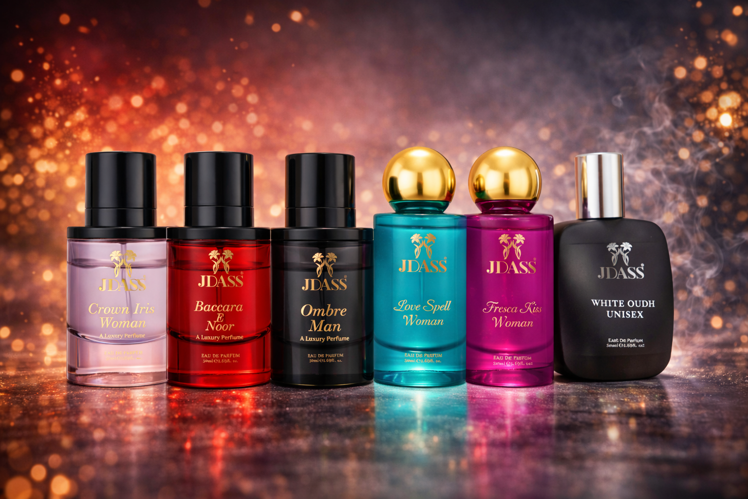 Kritids Fav Combo ( Crown Iris + Baccara E Noor + Ombre Man + Love Spell + Fressia Kiss + white oud ) 50 ML Each