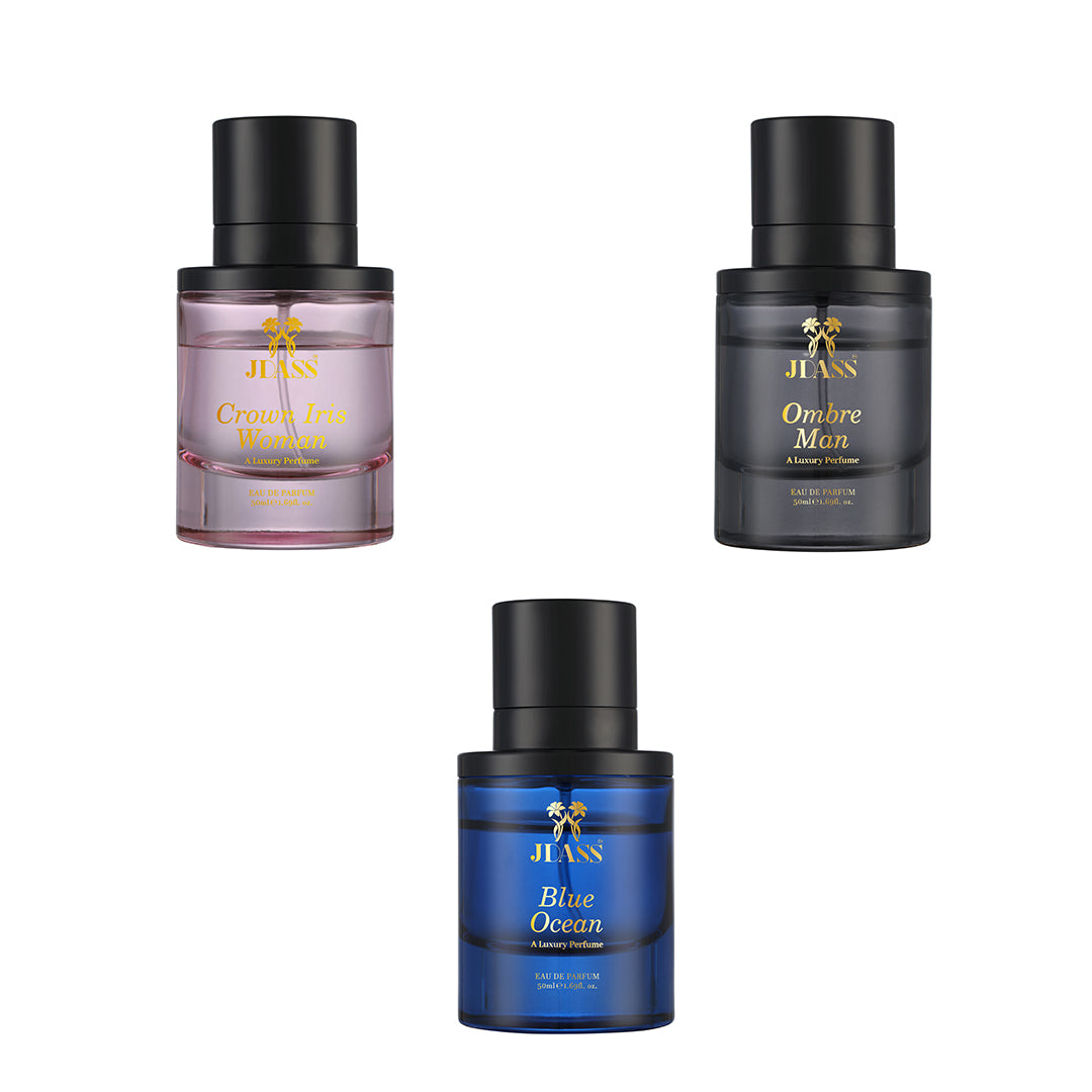 Pack of 3 - Crown Iris Woman + Blue Ocean + Ombre Man - 50ml Each