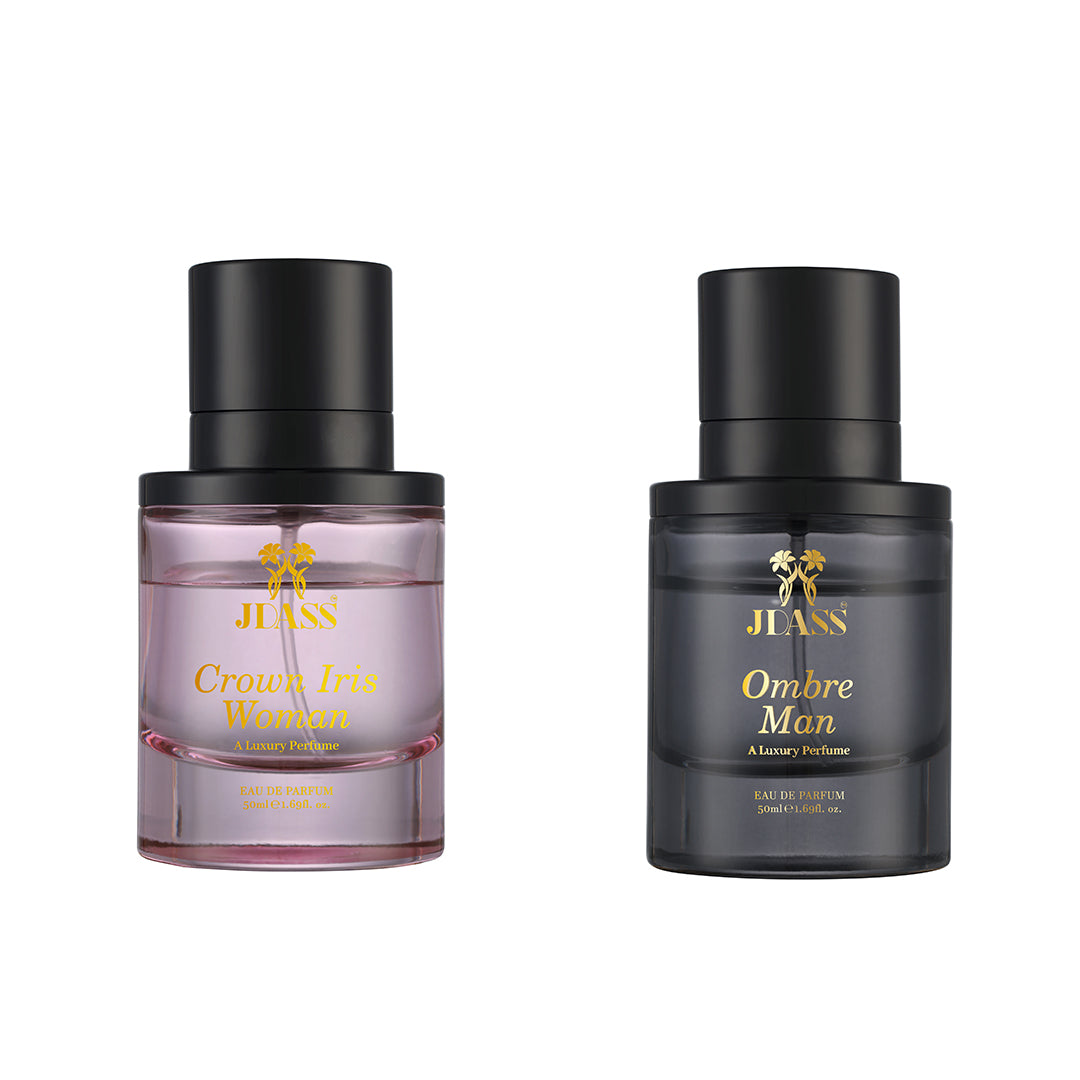 Pack of 2 - Crown Iris Woman & Ombre Man - 50ml Each - Luxury Perfume Set