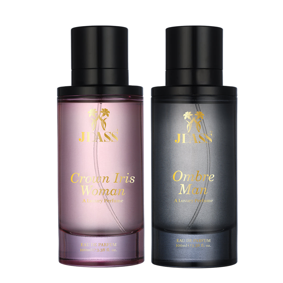 Pack of 2 - Crown Iris Woman & Ombre Man - 100ml Each - Luxury Perfume Set