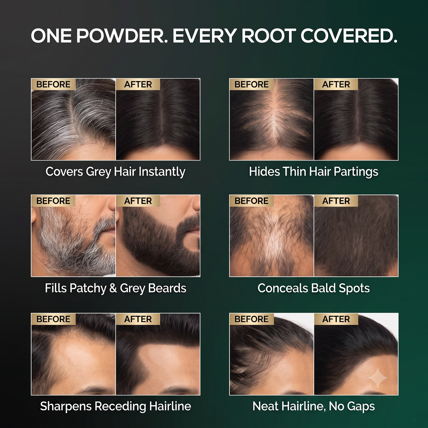 Grey Gaze - Hair Root Touch Up Powder, Covers Grey Hair & Bald Spots